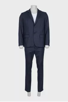 Men's blue wool suit