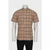 Men's brown plaid shirt
