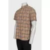 Men's brown plaid shirt