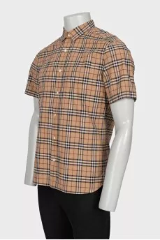 Men's brown plaid shirt