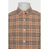 Men's brown plaid shirt