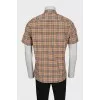 Men's brown plaid shirt