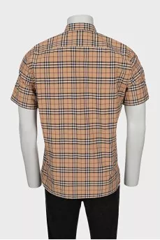 Men's brown plaid shirt