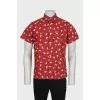 Men's red printed shirt