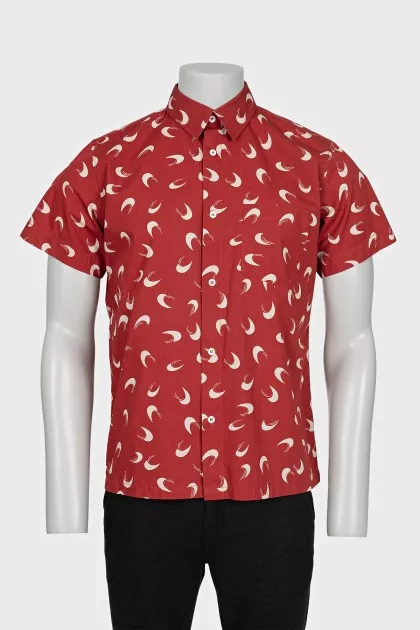 Men's red printed shirt