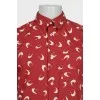 Men's red printed shirt