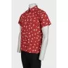 Men's red printed shirt