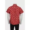 Men's red printed shirt