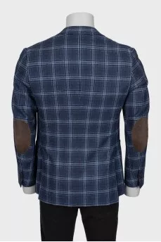 Men's wool and cashmere checkered jacket