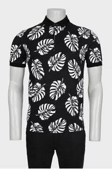 Men's black and white polo shirt
