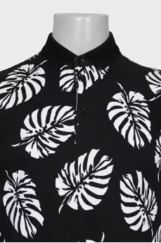 Men's black and white polo shirt