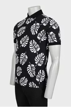 Men's black and white polo shirt