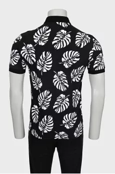 Men's black and white polo shirt