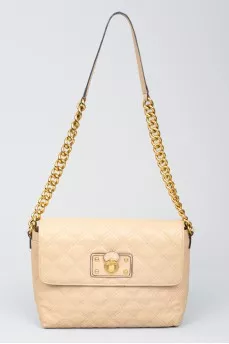 Starned bag made of beige leather