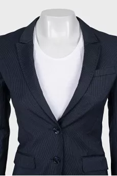 Blue striped wool jacket