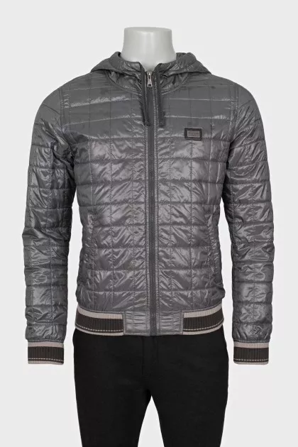Men's gray hooded jacket