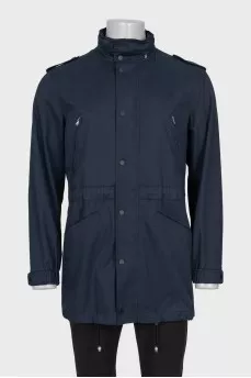 Men's windbreaker with a hidden hood
