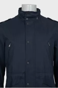 Men's windbreaker with a hidden hood