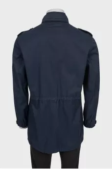 Men's windbreaker with a hidden hood