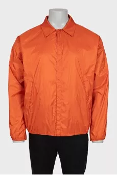 Men's orange windbreaker with buttons