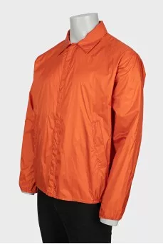Men's orange windbreaker with buttons