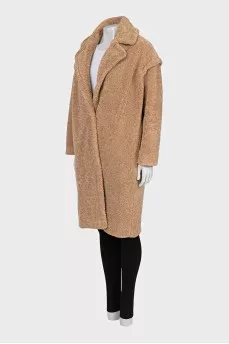 Loose-fitting teddy coat