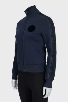 Blue bomber jacket with branded patch