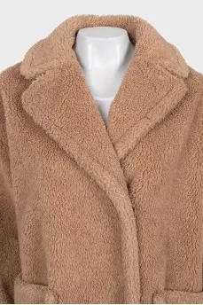 Teddy coat with patch pockets