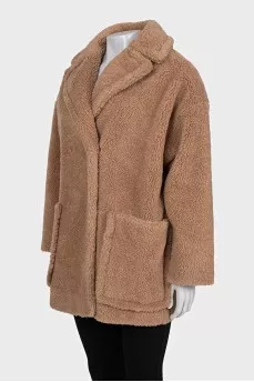 Teddy coat with patch pockets