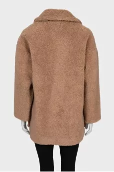Teddy coat with patch pockets