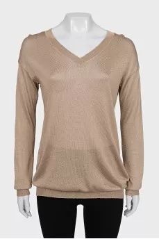 Semi-transparent loose-fitting pullover