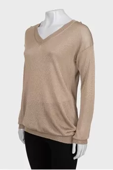 Semi-transparent loose-fitting pullover