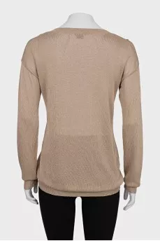 Semi-transparent loose-fitting pullover