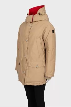 Double-sided down jacket with a hood