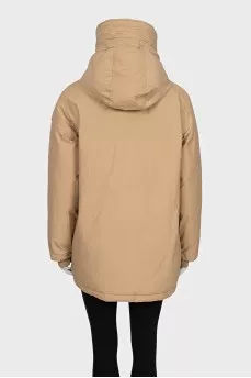 Double-sided down jacket with a hood