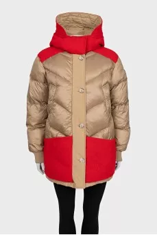 Double-sided down jacket with a hood
