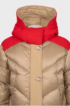 Double-sided down jacket with a hood