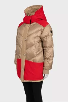 Double-sided down jacket with a hood