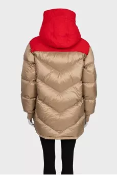 Double-sided down jacket with a hood