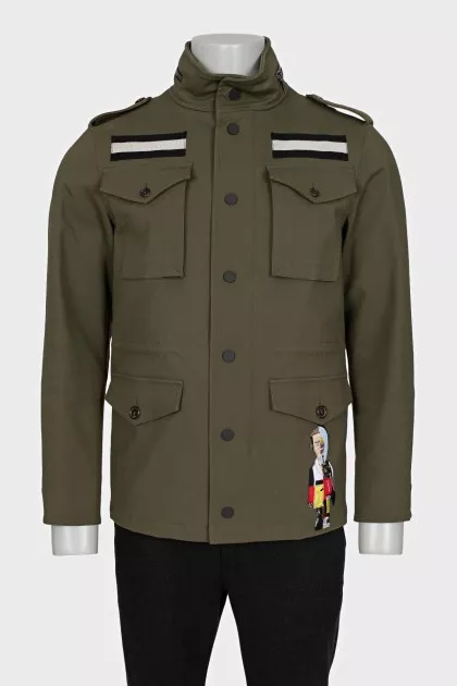 Men's jacket with a branded patch