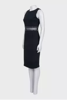 Black dress with a mesh belt