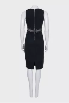 Black dress with a mesh belt