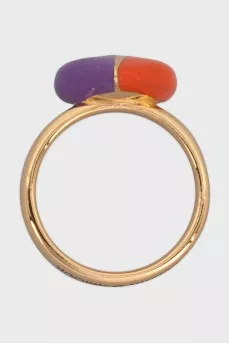 Interlocking G Heart Gold Ring