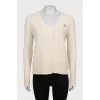 Wool pullover with textured weave