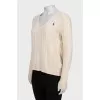 Wool pullover with textured weave