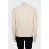 Wool pullover with textured weave