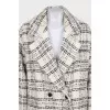 Tweed coat with a check print