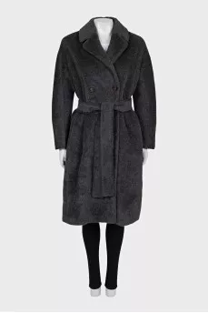 Black coat with alpaca fur