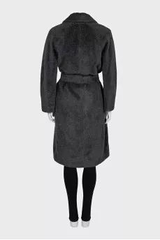 Black coat with alpaca fur
