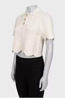 Crop top with gold buttons